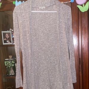 Women's Beige Open-Front Sweater